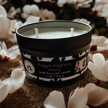 Load image into Gallery viewer, Maggie Magnolia Peony Candle, U.S. Handmade Scented Soy Candle, Clean Burn, Magnolia Peony Scent, Gift for Friend Mom Dad Co-Worker Sister
