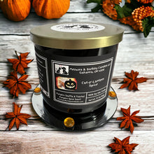 Load image into Gallery viewer, Cat-o&#39;-Lantern Spice - Large Jar 17 Ounce 3 Wick Soy Candle - Pumpkin Souffle &amp; Toasted Pumpkin Spice Scent
