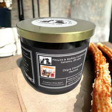 Load image into Gallery viewer, Chip&#39;s Cinnabark Churros - Large Jar 17 Ounce 3 Wick Soy Candle - Cinnamon Stick Scent
