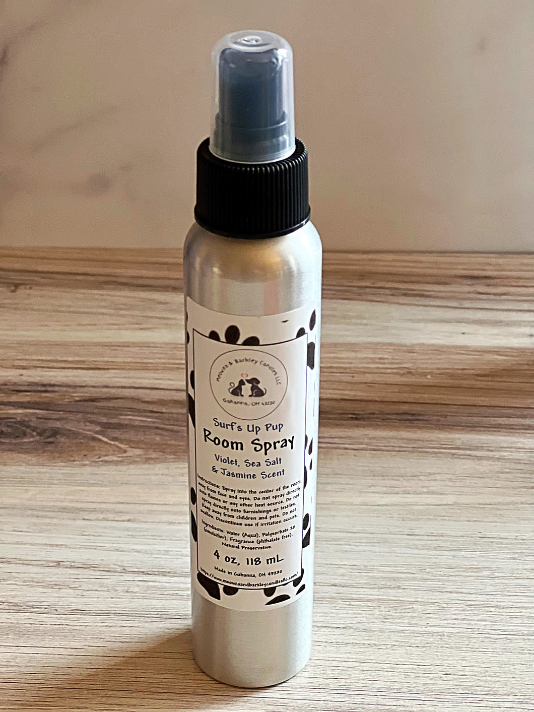 Surf's Up Pup - Room Spray - Beach Scent with Jasmine, Sea Salt and Violet